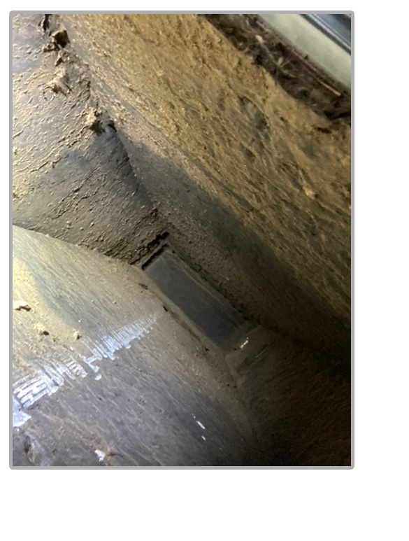 very dirty air duct cleaning